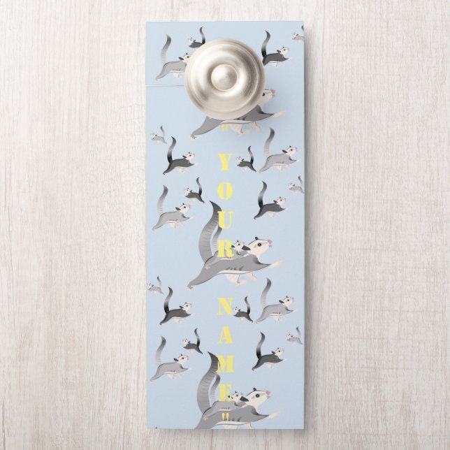 Personaliseer Sugar Glider Deurknop Plaque Deurhanger (Op knop)