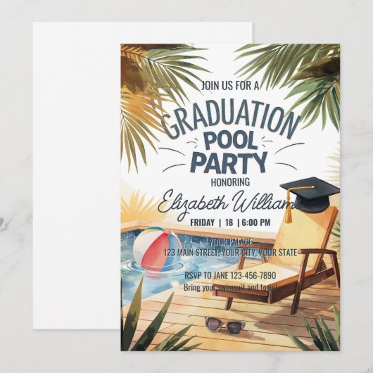 Personaliseer Sunglass Lounge Chair Afstuderen Poo Kaart (Voorkant / Achterkant)