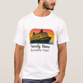 Personaliseer Sunset Colours Family Cruise T-shirt (Voorkant)