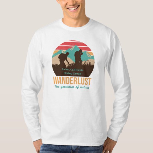 Personaliseer  Sunset Mountain-wandelgroep T-shirt (Voorkant)