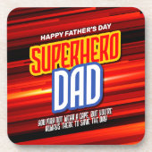 Personaliseer SuperHero Papa Bier Onderzetter (Voorkant)