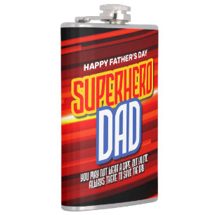 Personaliseer SuperHero Papa Heupfles