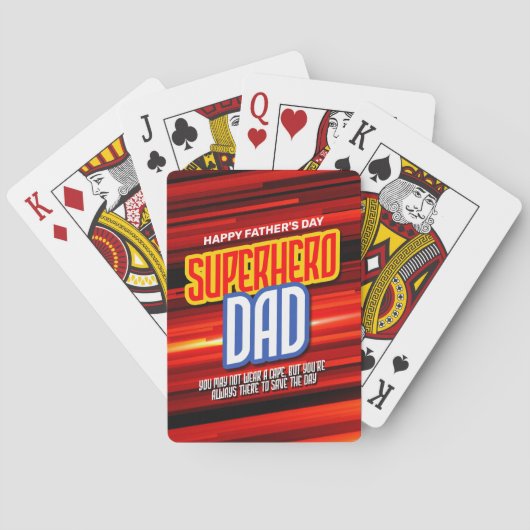 Personaliseer SuperHero Papa Pokerkaarten (Achterkant)