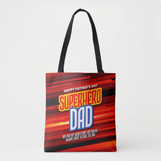 Personaliseer SuperHero Papa Tote Bag (Voorkant)
