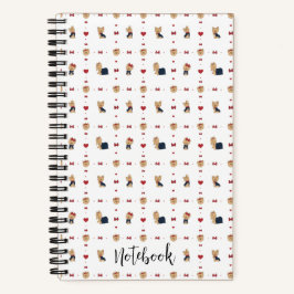 Personaliseer Sweet Yorkies Bows Hearts Custom Sma Notitieboek