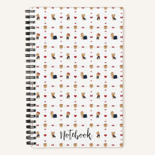 Personaliseer Sweet Yorkies Bows Hearts Custom Sma Notitieboek