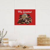 Personaliseer Sweetest Day Chocolate Chipmunk Poster (Keuken)