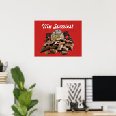 Personaliseer Sweetest Day Chocolate Chipmunk Poster (Thuiskantoor)