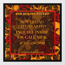 Personaliseer Tattoo Shop Nu Huren Tattoo Artist Raamsticker