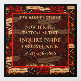 Personaliseer Tattoo Shop Nu Huren Tattoo Artist Raamsticker