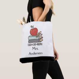 Personaliseer Teach Love Inspire Cadeau Voor Leraa Tote Bag