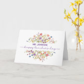 Personaliseer Teacher Appreciation Day Wildflowers Kaart (Gele Bloem)