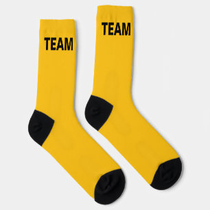 Personaliseer TEAM NAAM Geel Sokken