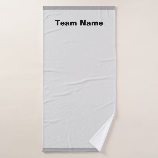 Personaliseer teamnaam Bleek Grey Badhanddoek (Badhanddoek)