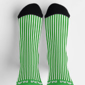 Personaliseer TEAMNAAM Green Stripe Sokken (Top)