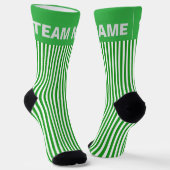 Personaliseer TEAMNAAM Green Stripe Sokken (Gebogen)