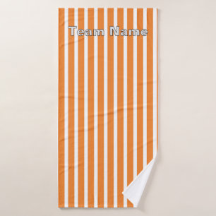 Personaliseer teamnaam Sinaasappel White Stripes S Badhanddoek