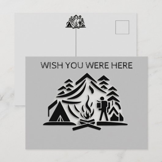 Personaliseer Tekst Camping Reizen Briefkaart (Voorkant / Achterkant)