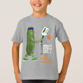 Personaliseer tekst grappige Pickle-speler T-shirt (Voorkant)