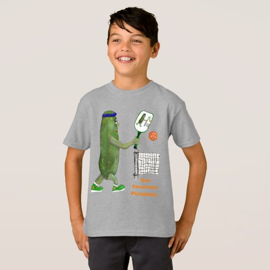 Personaliseer tekst grappige Pickle-speler T-shirt (Voorkant volledig)