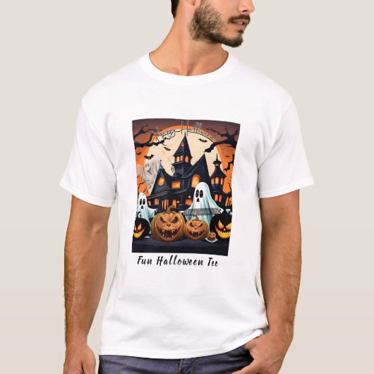 Personaliseer tekst, Leuke Halloween, Geestelijk T T-shirt (Voorkant)