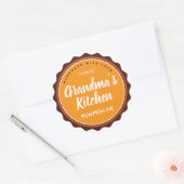 Personaliseer Thanksgiving taartetiket keuken Stic Ronde Sticker (Envelop)