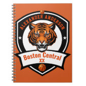 Personaliseer Tiger Basketbal Notitieboek (Voorkant)