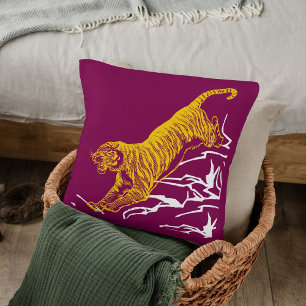 Personaliseer Tiger Print Safari Wildlife Cat Desi Kussen