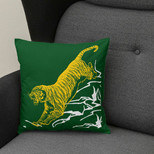 Personaliseer Tiger Print Safari Wildlife Cat Desi Kussen
