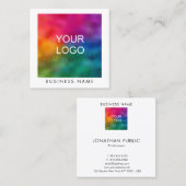 Personaliseer toevoegen Upload Uw Logo Bedrijfs va Vierkante Visitekaartje (Voorkant / Achterkant)