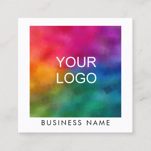 Personaliseer toevoegen Upload Uw Logo Bedrijfs va Vierkante Visitekaartje (Voorkant)