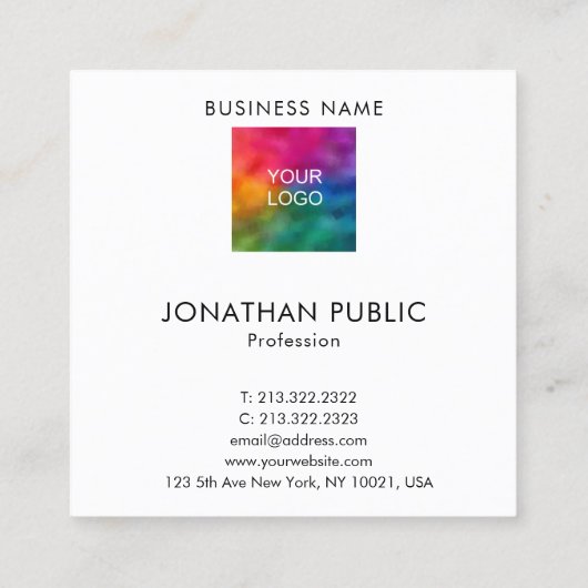 Personaliseer toevoegen Upload Uw Logo Bedrijfs va Vierkante Visitekaartje (Achterkant)