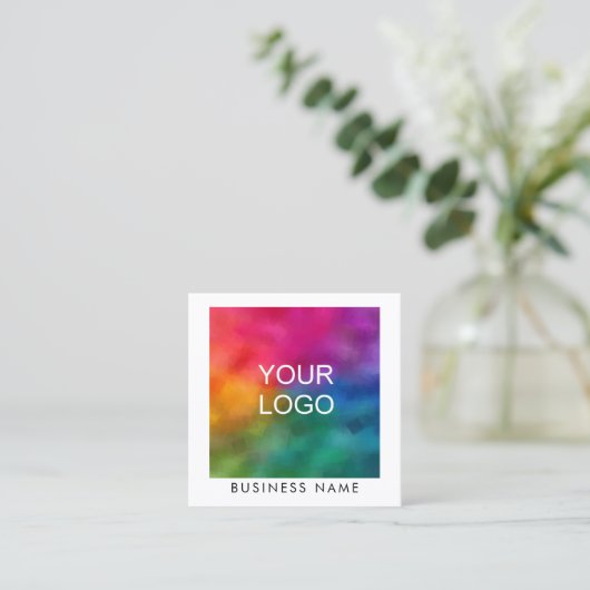 Personaliseer toevoegen Upload Uw Logo Bedrijfs va Vierkante Visitekaartje (Staand voorkant)