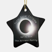 Personaliseer totale zonsverduistering 2024 keramisch ornament (Links)