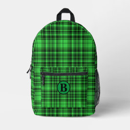 Personaliseer trendy naam Checkered Plaid Bedrukte Rugzak