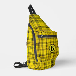 Personaliseer trendy naam Checkered Plaid Sling Bag