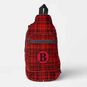 Personaliseer trendy naam Checkered Plaid Sling Bag (Voorkant)