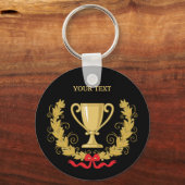 Personaliseer Trophy Cup [donker] Sleutelhanger (Voorkant)