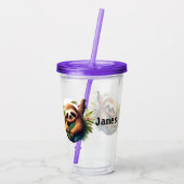 Personaliseer tropische luiaard acryl drinkbeker (Achterkant)