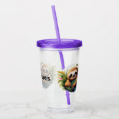 Personaliseer tropische luiaard acryl drinkbeker (Links)