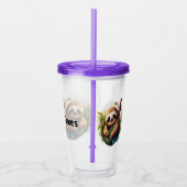 Personaliseer tropische luiaard acryl drinkbeker (Rechts)