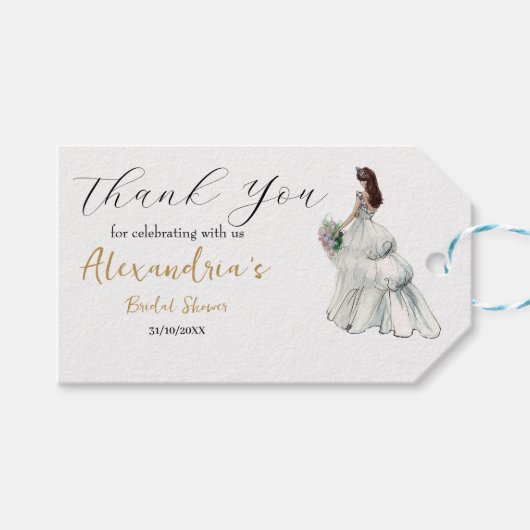 Personaliseer Trouwfeest Jurk Bedankt Cadeaulabel (Voorkant (Horizontaal))