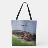 Personaliseer twee Alligators fotografie Tote Bag (Voorkant)
