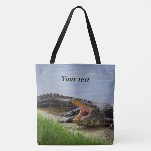 Personaliseer twee Alligators fotografie Tote Bag (Voorkant)