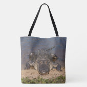 Personaliseer twee Alligators fotografie Tote Bag (Achterkant)