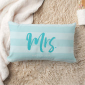 Personaliseer u met de naam Mrs Preppy Blue Stripe Kussen (Deken)