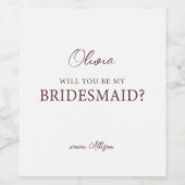 Personaliseer U Mijn Bridesmaid-wijnlabels Wijn Etiket (Enkel label)