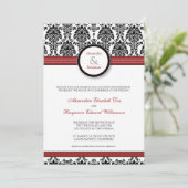 :personaliseer: Uitnodiging tot donkerbruin/rood h (Staand voorkant)