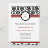 :personaliseer: Uitnodiging tot donkerbruin/rood h (Voorkant / Achterkant)