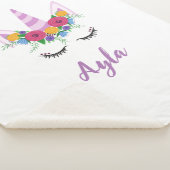 Personaliseer Unicorn Girls Sherpa Blanket Sherpa Deken (3/4)